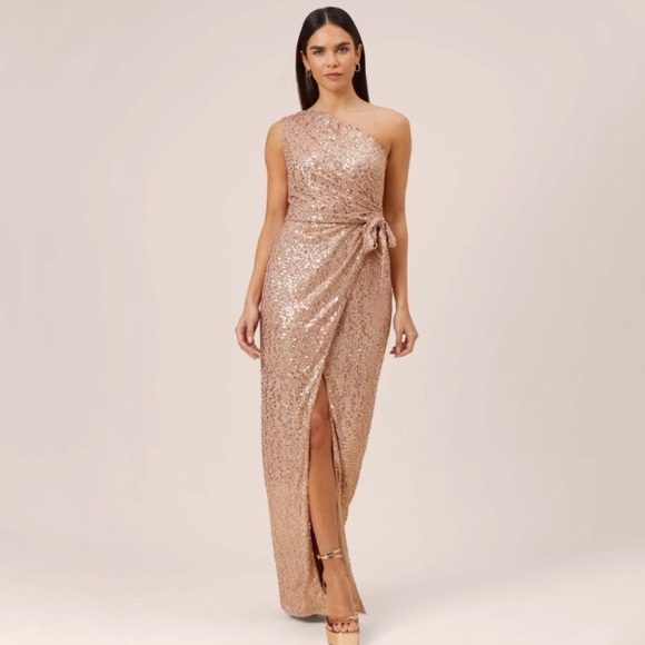 Aidan Mattox champagne dress size0 - Picture 3 of 16